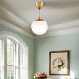 Modern Light 1-Light Mid Century Large 10” White Globe Glass Shade black Finished Flush Light Fixture for Kitchen Island Dinning Room