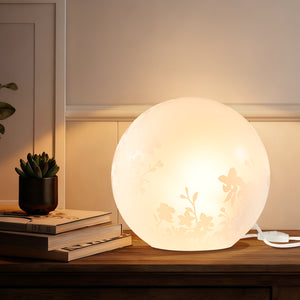 7.8 Inch Ball Table Lamp with Glass Shade Stylish Ball Light Lamp for Bedroom Living Room and Bookshelf Modern Design Perfect for Home Decor, Without Bulb