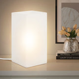 9 Inch Square Table Lamp with White Frosted Glass Shade