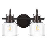 2 Light Bronze Bathroom Vanity Light